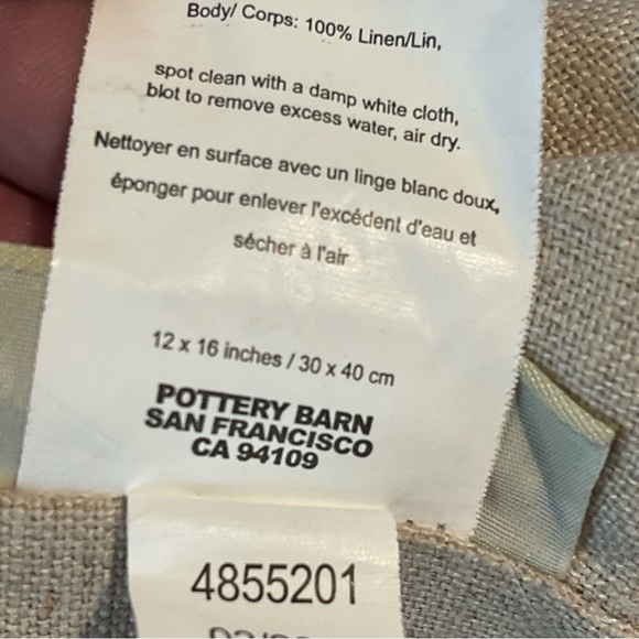 12 x 16 Pottery Barn linen accent pillow - Picture 8 of 8